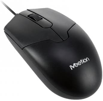 MEETION MT-M360 USB Wired Mouse Black with High Precision, Smooth Anti-Skid Scroller, 1000 DPI Optical Sensor, Symmetrical & Ergonomic Design, Plug & Play, Compatible with XP/Vista/7/8/10/11 MAC OS