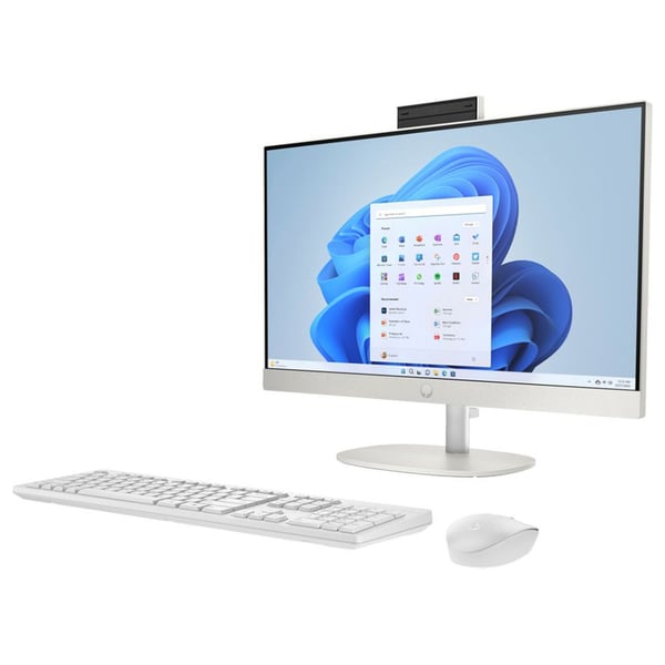 HP All-in-One (2024) Desktop – AMD Ryzen 7-7730U / 23.8inch FHD / 512GB SSD / 16GB RAM / Shared AMD Radeon Graphics / Windows 11 Home / English & Arabic Keyboard / Shell White / Middle East Version – [24-CR0013NE]