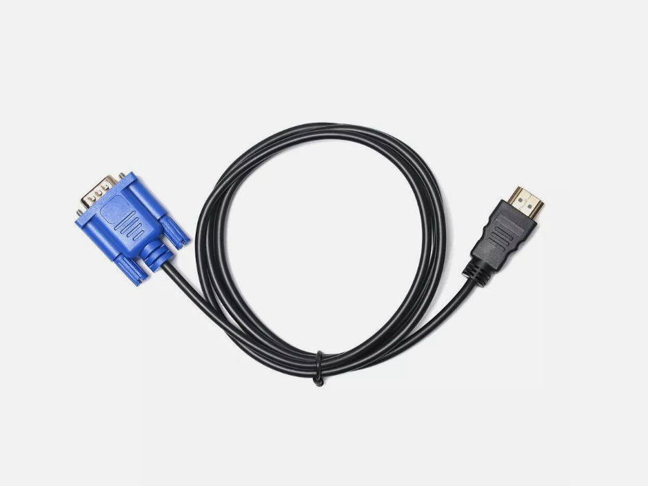 HDMI-Compatible to VGA Cable 1.8m 1080P HDMI-Compatible Male to VGA Male Video Audio Converter Adapter Cord For PC Laptop